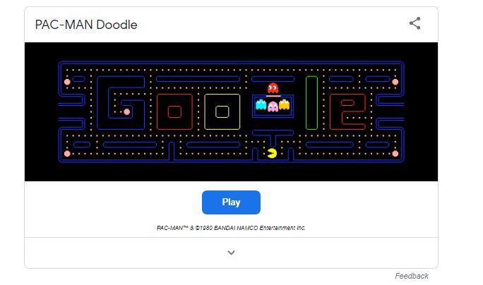 google pacman - google easter eggs